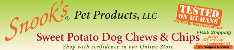 Snook's Sweet Potato Dog Chews and Chips